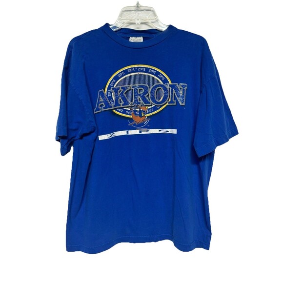Akron Zips Vintage Single Stitch T Shirt Kangaroo Logo Savvy Sportswear L / XL ? - Picture 1 of 5